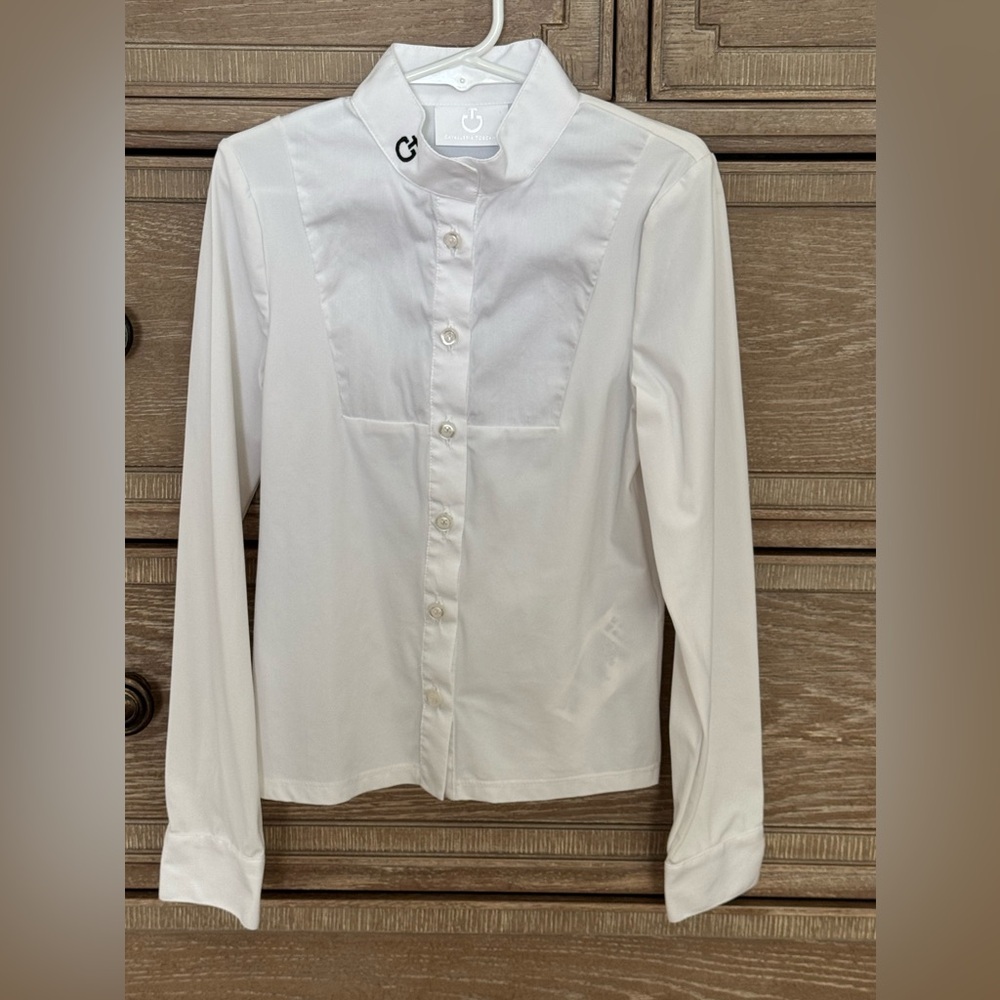 Cavalleria Toscana youth White Button-Up show shirt, size 8